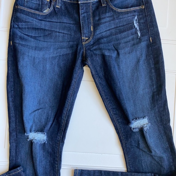 HUDSON Krista Super Skinny Jean Distressed Dark Wash 28 - Picture 4 of 9